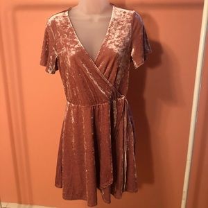 Miami A-Line Pink Velvet Dress Medium